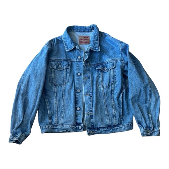 VTG Buffalo Jean Jacket 100% Cotton Rare Embroidery “YOP” Size: M - Picture 1 of 6